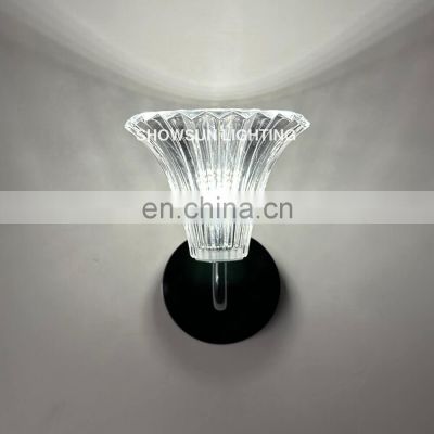 Modern Indoor Decoration Corridor Crystal Sconces Light Luxury Bedside Wall Lamp for Villa Hotel