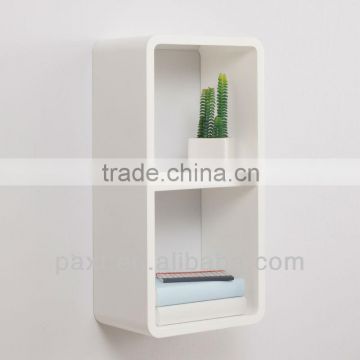 MDF wooden bookcase wall storage dispay glossy white 60xx30x20cm