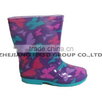 Hot pvc rain boots for kids in 2013