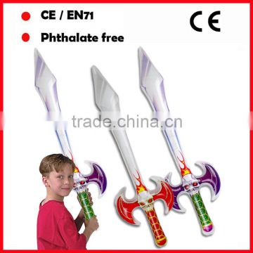 silver color inflatable long swords for kids PVC game swords