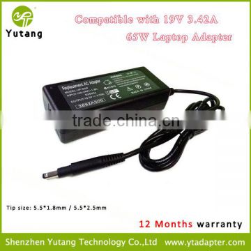 Replacement 19V 3.42A 65W AC Laptop Adapter with 5.5*1.8mm Head
