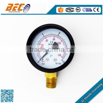 high quality brass internal water gauge pressure