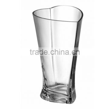 Unique shaped leadfree customized size block glass vase heart angle blown handmade manufacture