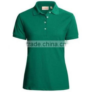 100% Cotton Custom Ladies Cut Plain Green Polo Shirt