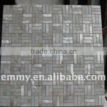 Natural china rfreshwater pearl oyster rivershell mosaic wall tile on mesh with gap