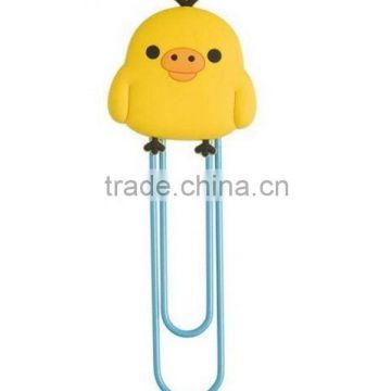 Big metal rubber cute chicken personalized paper clip metal spring clips