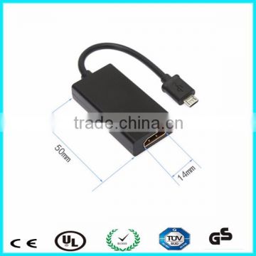 Hot selling MHL adapter black micro usb to HDMI adapter