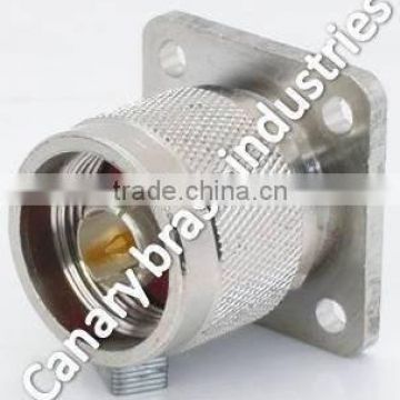 N MALE SQUARE PANEL TYPE TEFLON n connector