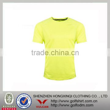 O Neck Design Dry Fit Men Sports t shirt Yellow Color
