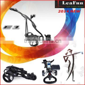 2014 LeaFun Electric Folding Pro Golf Trolleys Carts 3 Wheels Light Weight With New Accessory