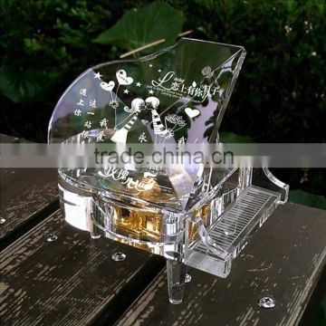 elegant blank glasses crystal piano for engraving