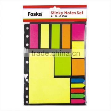 Hot Sale 15pcs Different Shapes Color Offset Paper Sticky/Memo Pad/Note Set