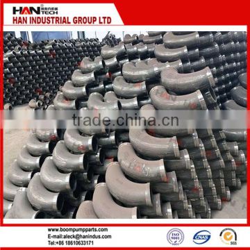 Concrete pump parts 45 degree stainless steel pipe elbow 4 inch concrete pump elbow / bend
