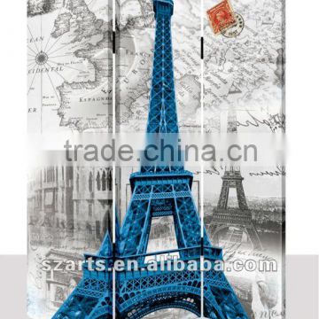 famous tower canvas folding screen