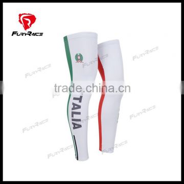 2016 OEM Custom Italia Flag Sunscreen Made Pro Team Bike Leg Sleeves Sublimated Bicycle Cycling Leg Warmer