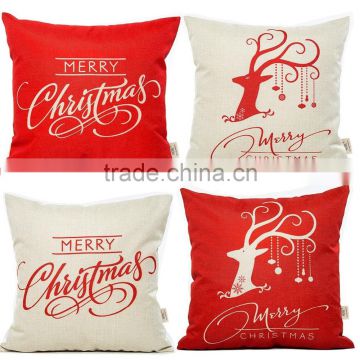 Decoration cotton square throw pillow cover,Christmas handmade cushion and cover