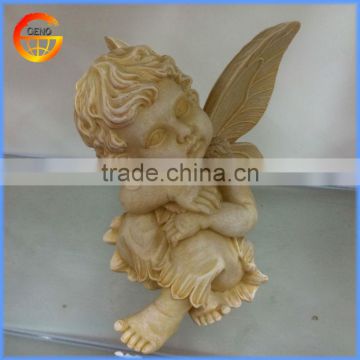 cute polyresin angel with wing child statue