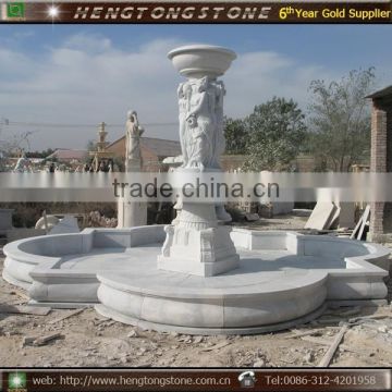 Large Outdoor Stone Fountain with Lady Statue