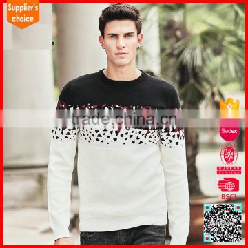 New fashion 100% pure wool sweaters jacquard man wool sweater design