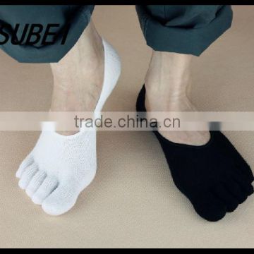 Pure cotton invisible fingers Socks male cotton toe sock