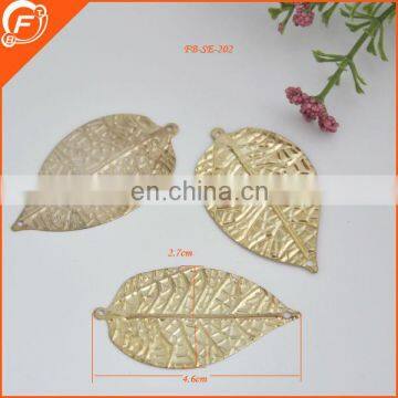 gold color decorative leaf shape metal trimming for garment