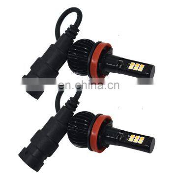 2PCS H11 H8 H9 160W LED 6000K White/3000K Orange Dual Color Fog Light DRL Bulb