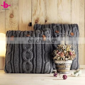 Supper Cozy Custom Square Knitted Cushion Cover Lumbar Support Knit Pillow