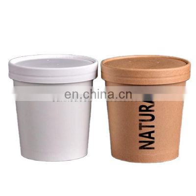 Disposable 300ml 12oz kraft paper soup cup with paper lid