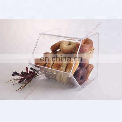 Clear Acrylic Stackable Pastry Bakery Display Box Acrylic Bread Bin