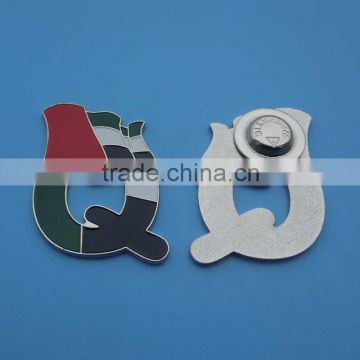 UAE country flag Letter Q shape magnet lapel pin badge