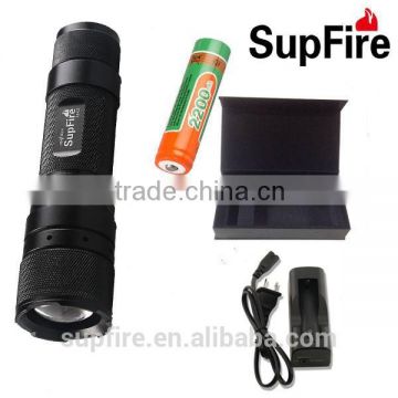 SupFire rechargeable zoom easy carry adjustable flashlight