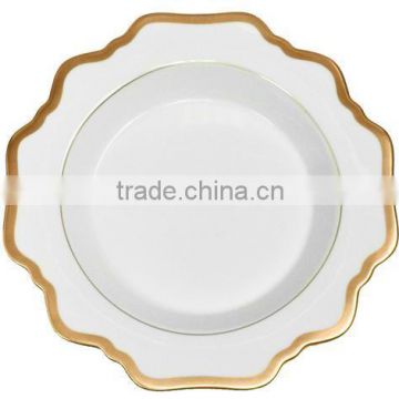 Cheap Wedding Plate, Chareger Gold White Plate, Charger Plates