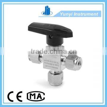 Three way ball valve with one piece body hot sale