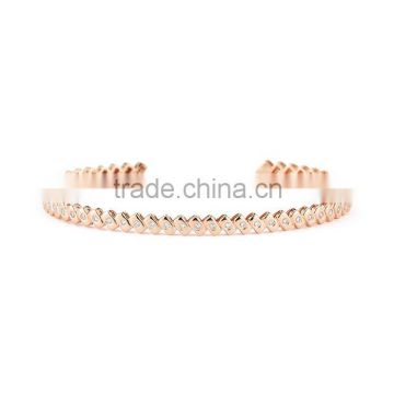 3A cubic zirconia woman bracelets rose gold bangle jewelry