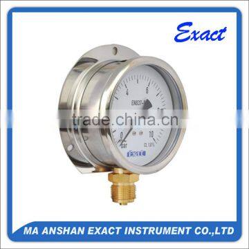 Exact brass bottom liquid filled pressure gauge with back flange