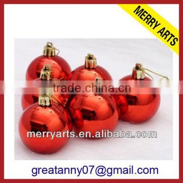 yiwu china supplier hand painted shiny red plastic christmas ball baubles