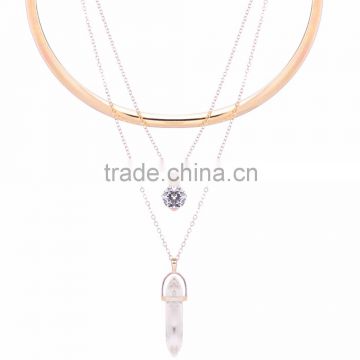 New Design Fashion Crystal Necklaces Women Luxury Statement Diamond Necklace Jewelry SKA8428