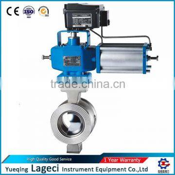 DN10-DN250 Wafer v type ball valve adjustable pneumatic ball valve