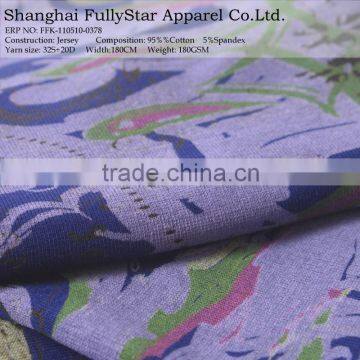 knitted cotton printed clothing fabric