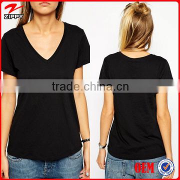 2016 Women Custom T Shirt Classic V Neckline Wholesale Clothing Online Shopping China