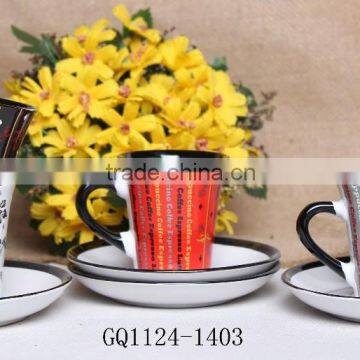 Factory direct cheap mug printing ceramic mug with saucer for bulk