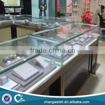 glass display cabinet and showcase for jewelry shop