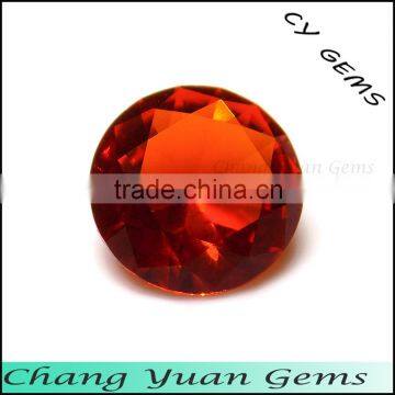 4.00mm Round shape orange color wholesale glass gems