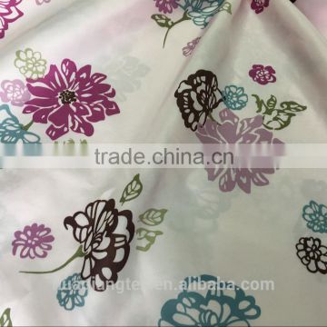 vintage floral print pongee fabric for jacket home textile