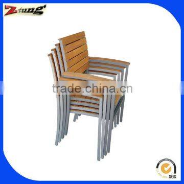 ZT-1025C Aluminum wooden stacking chair