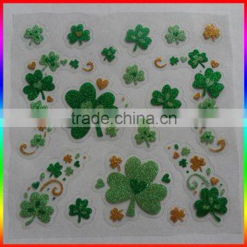 glitter powder leaves stickers made in Guangzhou