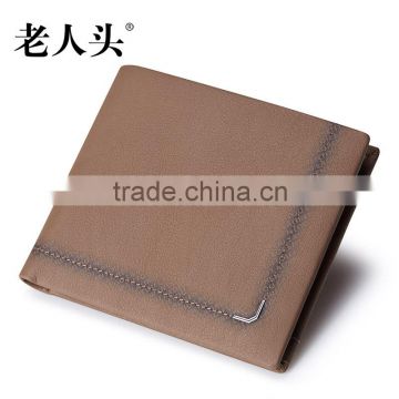 leather vintage men slim wallet guangzhou factory laorentou brand