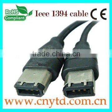 HIGH SPEED BLACK COLOR ieee1394 cable 6p
