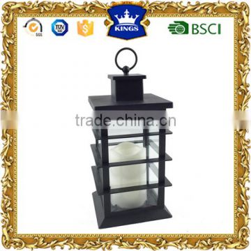 Black hanging plactic LED candle lantern for home decoration