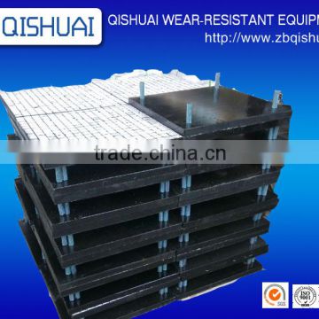 Coal mine rubber ceramic composite abrasive modular wear liner